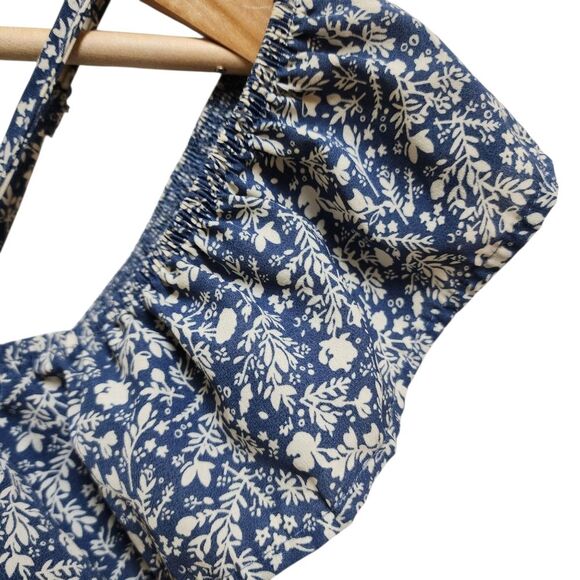 Julianas Dress M Blue Floral Ruffle Cold Shoulder Strappy Babydoll Y2K Fairycore - Picture 9 of 12